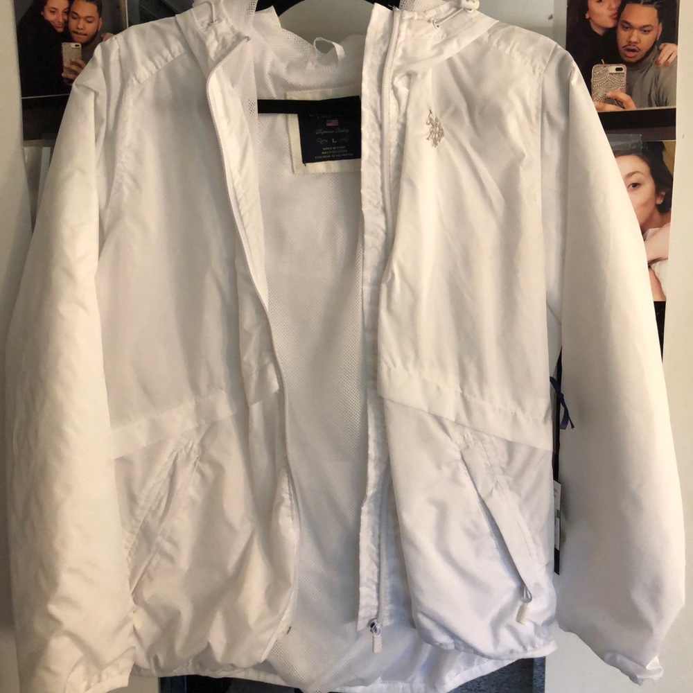 White US Polo ASSN Windbreaker/ Raincoat